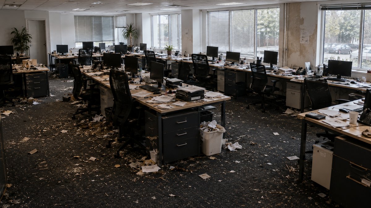 Office before cleaning